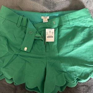 Jcrew scallop shorts green